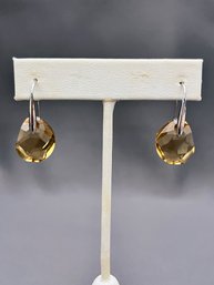 Beautiful Colorado Light Honey Topaz Swarovski Crystal Earrings - Retired - Retail $95