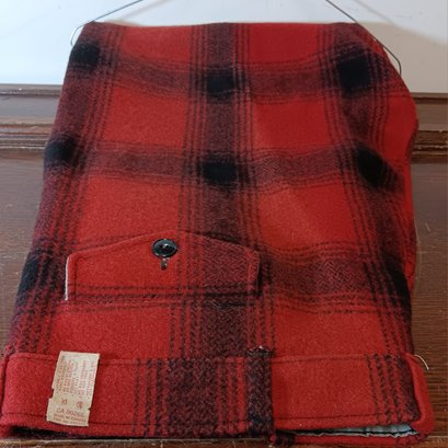 Vintage Wool Hunting Pants Red Black Plaid