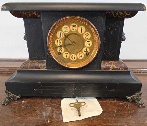 Antique World Mantle Clock The Farrin Brothers Co. E.n. Welch MFG. Co.
