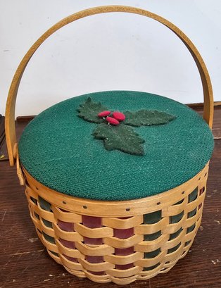 Longaberger Red & Green Weave Christmas Basket