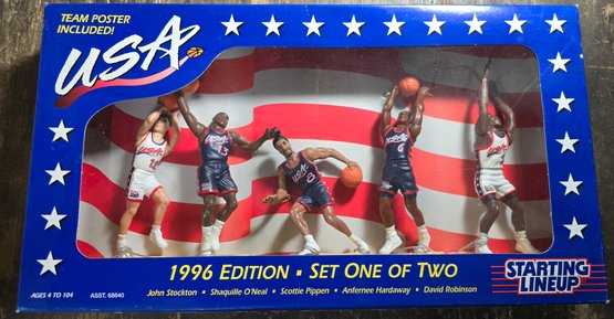 Start Lineup 1996 USA Basketball Olympic Team Figurine Set Shaq Pippen NEW