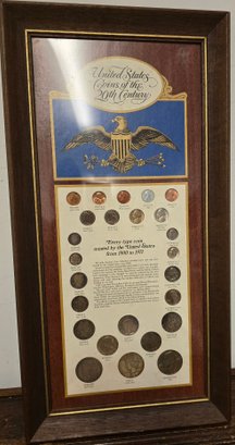 20th Century Coin Collection In A Framed Display
