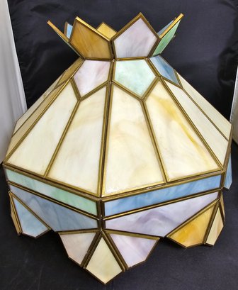 Vintage Tiffany Style Multicolored Slag Glass Light Shade