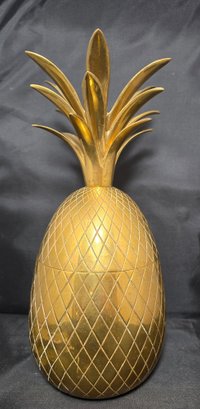 Brass Pineapple Canister 2 Piece 13.5'
