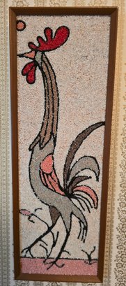 Vintage 1960's Mid Century Modern Mosaic Gravel Art Chicken 25' By 8.5'