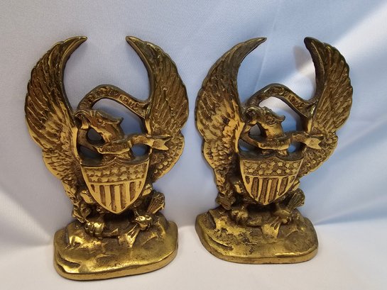 Vintage Brass Eagle Bookends