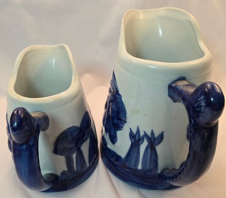 Pair Of Vintage Ceramic Pitchers Old Sleepy Eye Pitcher Vintage Western Stoneware Pottery Indian Teepees