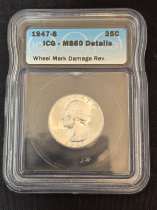1947 S Quarter ICG MS60