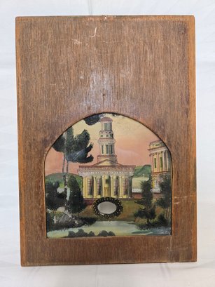Antique Clock Front Reverse Painting On Glass