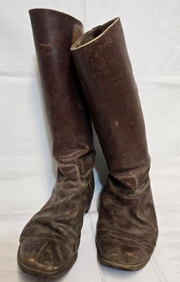Vintage WWI Calvary Uniform Brown Leather Boots