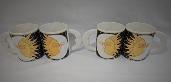 4 Vitromaster Galaxy Mug Vintage Sun Moon Stars 90s Coffee Cup Moon Handle
