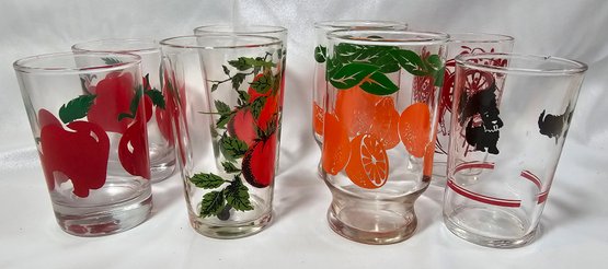 Lot Of 8 Vintage Midcentury Juice Glasses