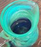 Murano Italian Art Glass - Multiple Color Handled Water Pitcher - 9 Inch