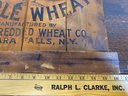 Antique Wood Wall Hanger Shredded Whole Wheat Crate End