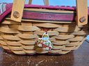 Longaberger Basket With Cloth & Plastic Liners