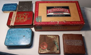 Vintage Tobacco Box & Tin Lot