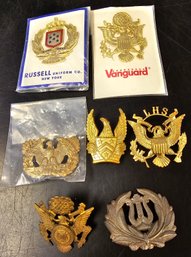 Vintage US Military Cover/Cap Badge Pins, Screwbacks