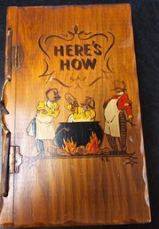 Vintage 1941 'Here's How' Bartender Mixologist Book Wood Cover