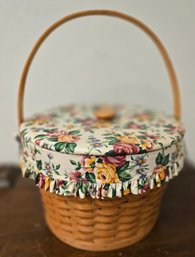 Longaberger Covered Lined Sewing Basket