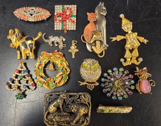 Vintage Costume Jewelry Pin Lot