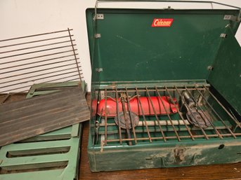 Vintage Camp Cook Stove Lot 1 Coleman 413E & Fold Away Grill