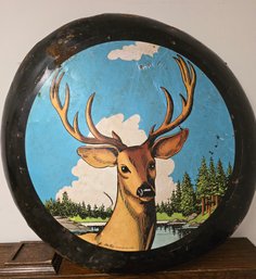 Metal Tire Cove Decorated Deer