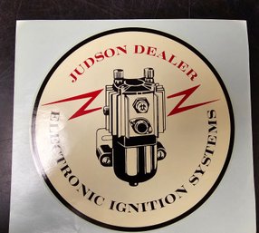 1950's Decal Judson Dealer Electric Ignition Systems Very Rare