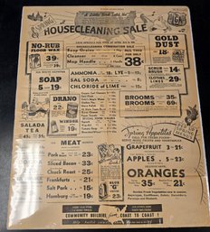 1960's IGA Flyer Newspaper Ad 20' By 16' On Board And Shrink Wrapped