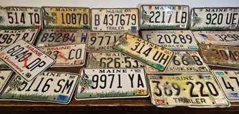 Lot Of 22 Maine License Plates