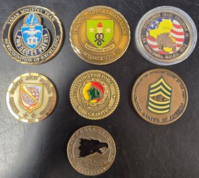 Lot Of 7 US Military Challenge Coins