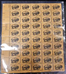 Sheet Of 50 North American Buffalo 6 Cent Stamps