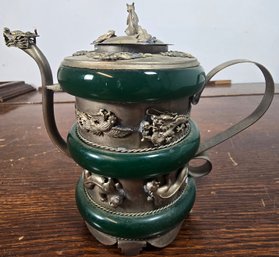 Antique Chinese Dragon Tea Pot Rat Top