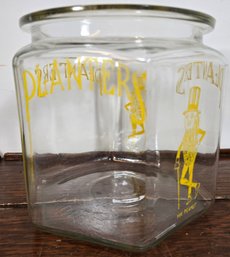 Vintage Planters Peanut Glass Counter Jar Missing Lid