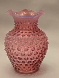 Pink Hobnail Glass Vase 5.5'