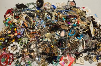 Box Lot Of Over 34 Pounds Of Costume Jewelry Unpicked