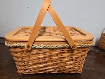 Longaberger Picnic Basket With Plastic Liner