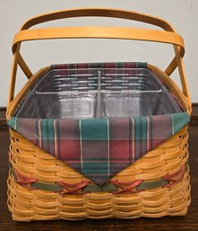 Longaberger Picnic Baskets 3 Plastic And Cloth Liner