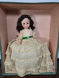 Madame Alexander Scarlet O'Hara Doll Green Sleepy Eyes Rooted Hair Off White Dress