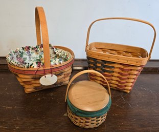 Lot Of 3 Small Longaberger Baskets