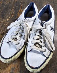 Pair Of Vintage Converse White Leather Chuck Taylor All Star Men's 10 Women's 12
