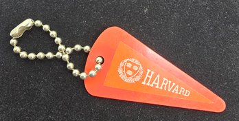Vintage Harvard Key Chain Thin Red Plastic
