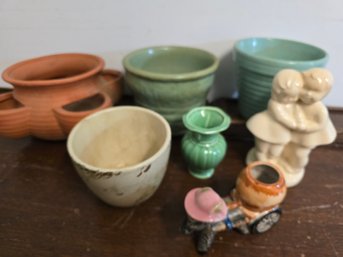 Lot Of Vintage Pottery Planters