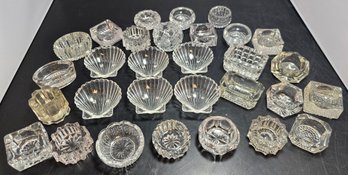 Mixed Lot Of 30 Vintage Glass Open Salt Cellars