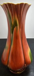 Beautiful Antique Rorstrand Sweden Stretch Multicolored Pottery Vase