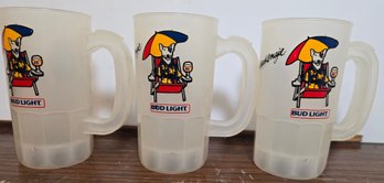 Lot Of 4 Vintage Budweiser Spuds Mackenzie Plastic Beer Mugs