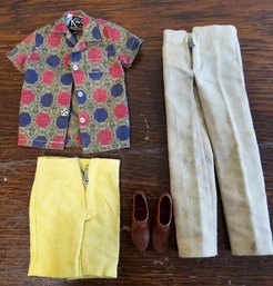 3 Pieces Of Clothing & Shoes For Matel's Ken Doll 1960's