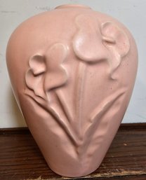 Vintage Haeger Pastel Peach/Pink Floral Lily Ceramic Vase 9.5' X 8'