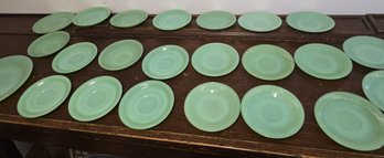 Lot Of Fire King Jadeite 6' Saucer Plates 16.5' Plate & 1 9' Plate