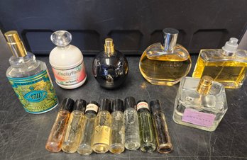 Lot Of Ladies Perfume Bottles, Most Are Half Full Or Better
