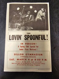 Vintage 1960's The Lovin Spoonful Promo Poster 9' X 6'